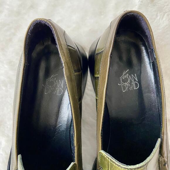 Joan & David Green Leather Heeled Loafers - Picture 9 of 9